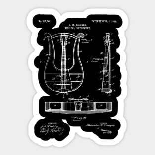 Patent Art - 1906 Lyre Stringed Instrument Sticker